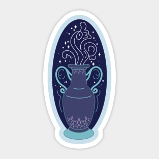 Aquarius Vase (Navy) Sticker